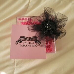 TARINA TARANTINO // crystal flower and tulle anywhere or hair clip in black